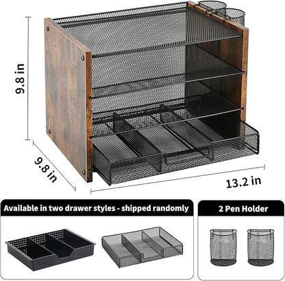 OPNCIE Desk Organizer and Accessories, 4-Tier Paper Letter Tray File Organizer - Image 5