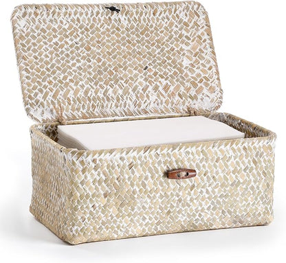Dryer Sheet Holder, Woven Seagrass Dryer Sheets Storage Container by Hoowen