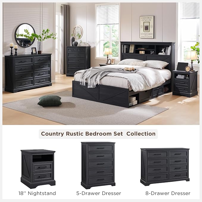 ACCOHOHO 18" Farmhouse Nightstand - Image 8