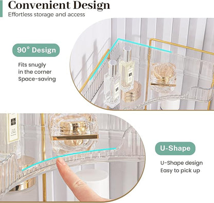 Aveniee Corner Bathroom Counter Organizer, 3 Tier Makeup Perfume Storage - Image 4