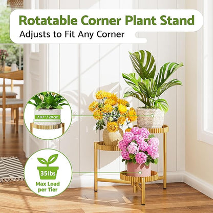 Stand Plants, 3 Tier Metal Corner Plant Stands - Image 2