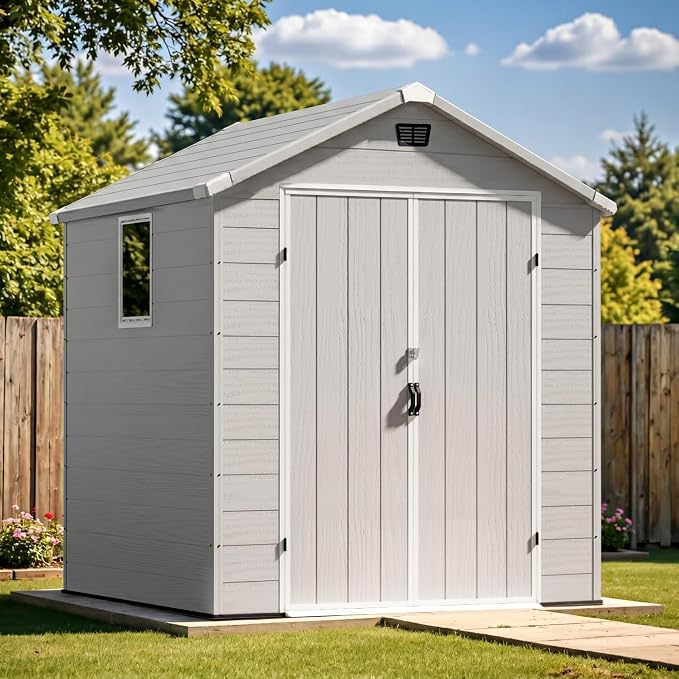 Patiowell 6X6 FT Plastic Outdoor Storage Shed - Image 2