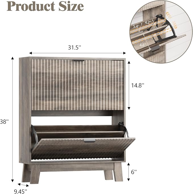HUANLEGO Shoe Cabinet Storage for Entryway - Image 2