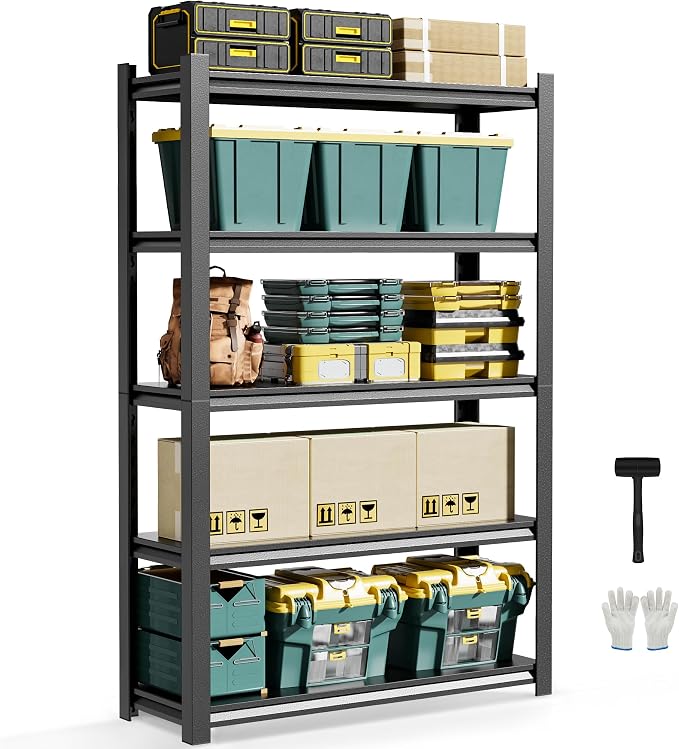 JHYKHG 72" H Storage Shelves, 5-Tier Heavy Duty Garage Shelving, Adjustable - Image 8