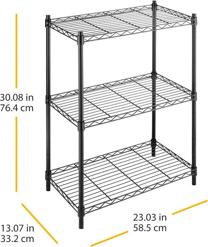 Whitmor 3 Tier Shelving Unit, Metal Storage Shelves, Adjustable Heavy Duty Shelf - Image 3
