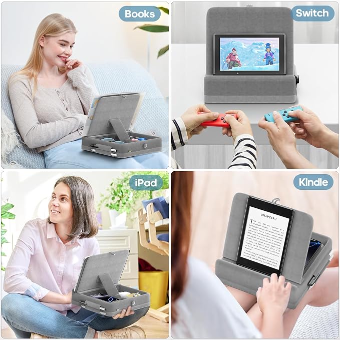 KDD Tablet Pillow Stand with Storage, Foldable iPad Holder - Image 7