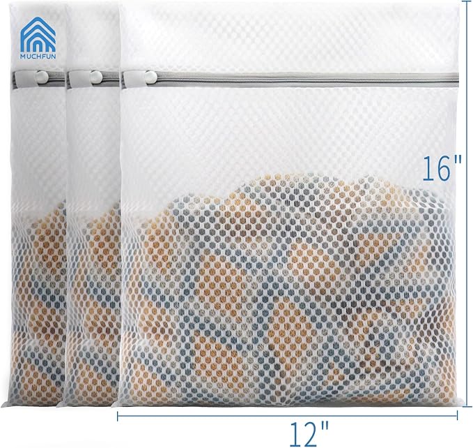 Muchfun 3Pcs Durable Honeycomb Mesh Laundry Bags - Image 4