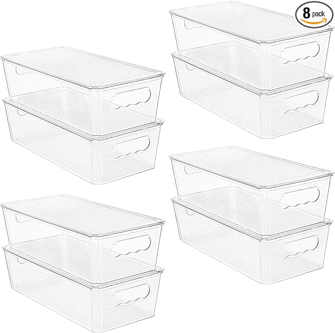 Vtopmart 8pcs Clear Organizers and Storage Bins by Vtopmart