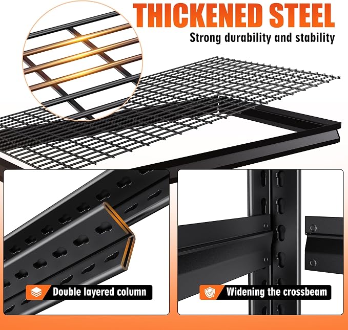 45.6"W Garage Shelving Heavy Duty Storage Shelves, 5-Tier Adjustable Metal - Image 6