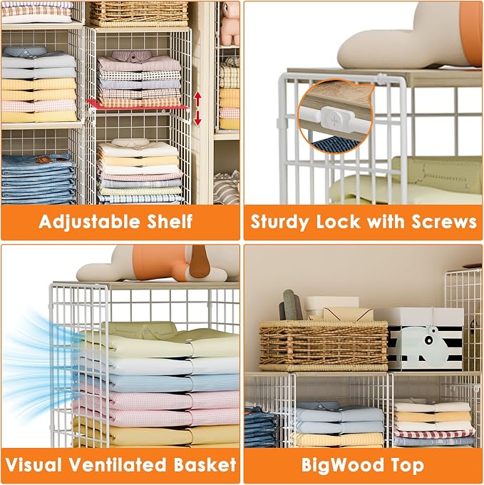 Hencawima 5PCS Stackable Closet Organizers and Storage, Closet Shelves - Image 6