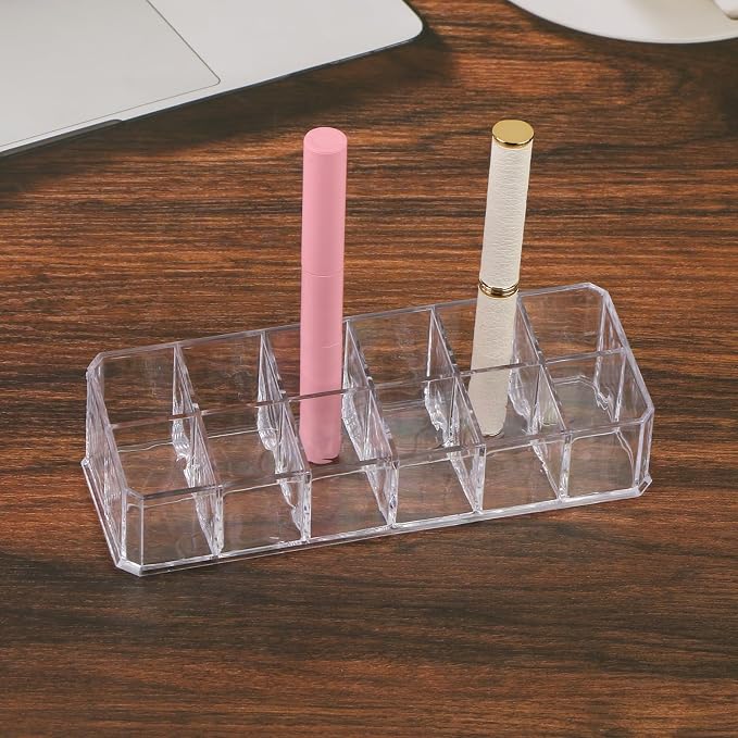 12-Slot Acrylic Organizer Case for Lipstick Bottles Storage - Image 3