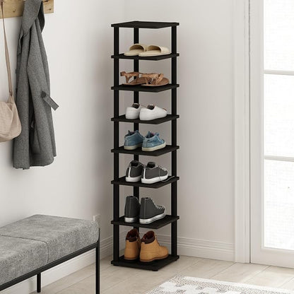 Furinno Turn-N-Tube Vertical Shoe Rack, 8-Tier Narrow Shoe Organizer, Free - Image 2