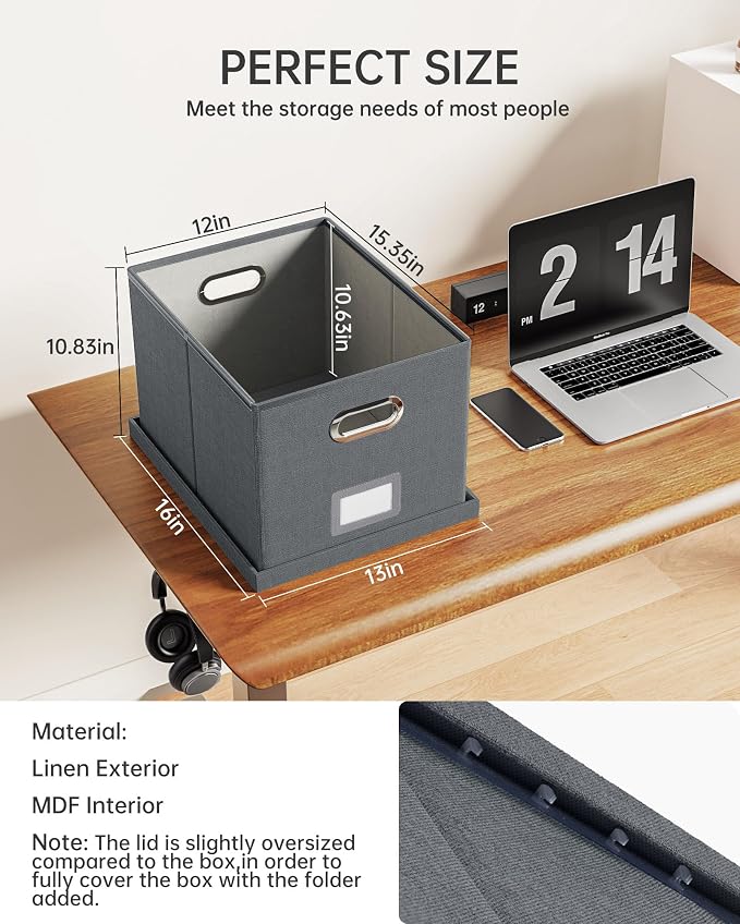 2 Pack File Storage Organizer, Filing Box, Portable File Box - Image 3