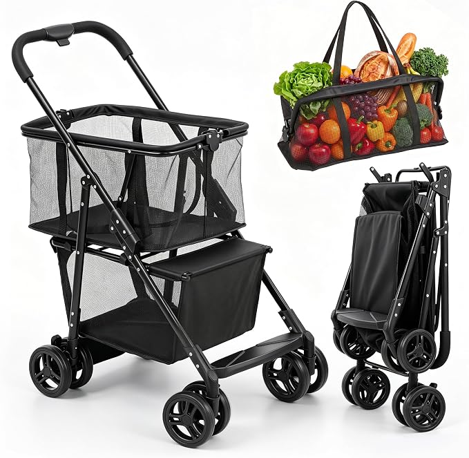 Super Deal Folding Shopping Cart by Superdeal