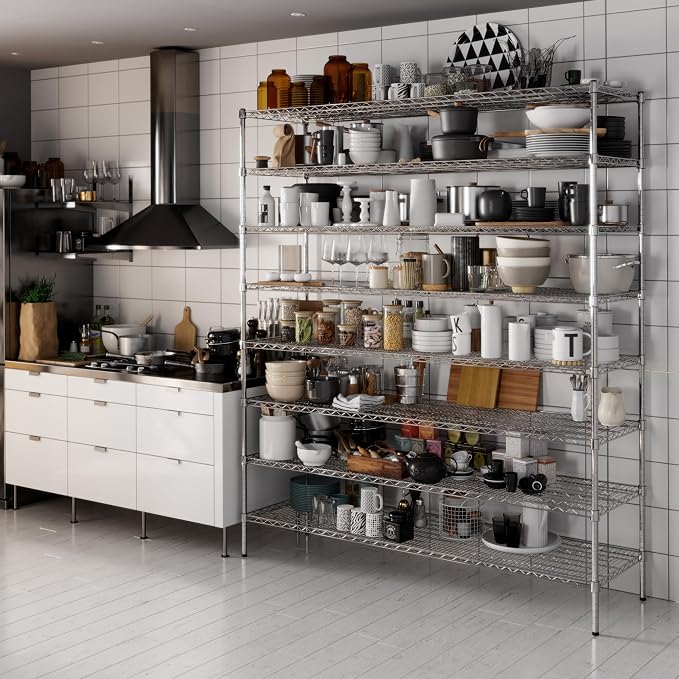 21" Deep x 72" Wide x 86" Height Wire Shelving Kit | 8-Tier | NSF Commercial - Image 2
