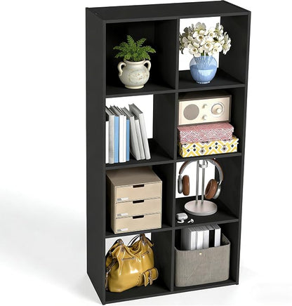 Simple Deluxe 8 Cube Storage Organizer, 4 Tier Stackable Bookshelf, Open Cube by SimpleDeluxe