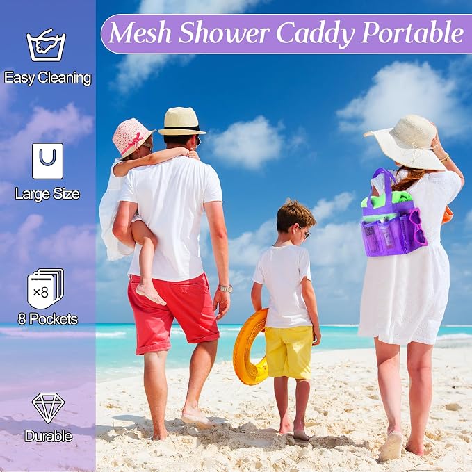 Hillban 4 Pcs Mesh Shower Caddy Portable Shower Caddy - Image 5