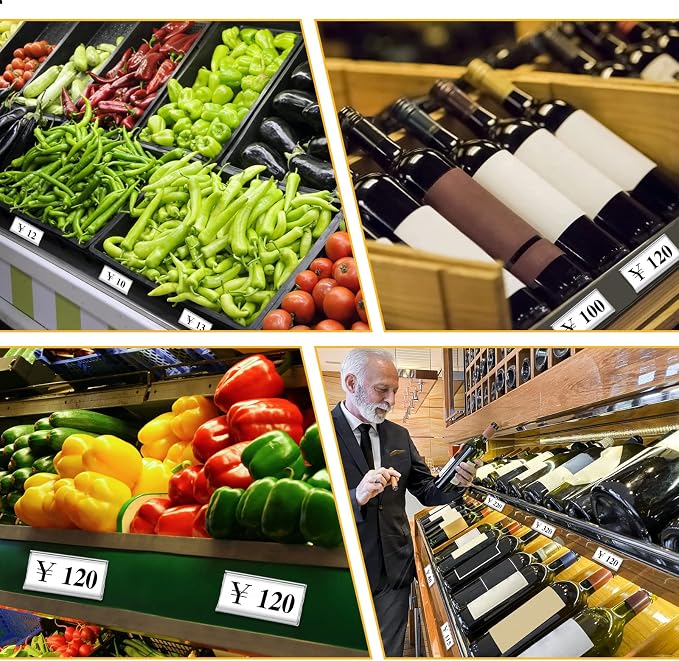 120 Set Shelf Labels, 3 x 1in Adhesive Label Holders - Image 5