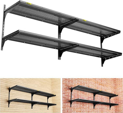 2-Pack×2 Tier 1.3x3ft Garage Shelving Wall Mounted, 15.6x36inch per Shelf by Unknown