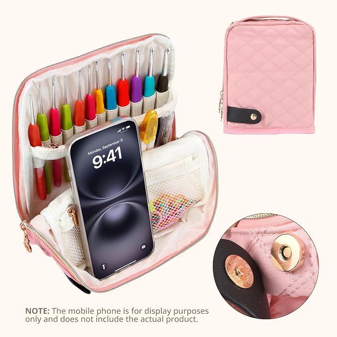 BAGCRAZY Stand-Up Crochet Hook Case Organizer, Travel Craft Holder - Image 5