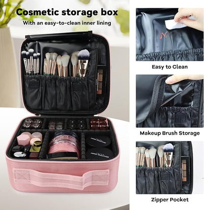 Travel Makeup Bag Makeup Cosmetic Train Case Organizer Portable Storage Bag - Image 2