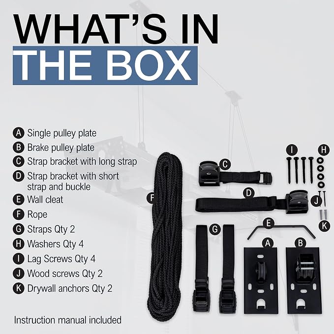StoreYourBoard Ladder Storage Ceiling Pulley System, Garage Mount Hoist - Image 6
