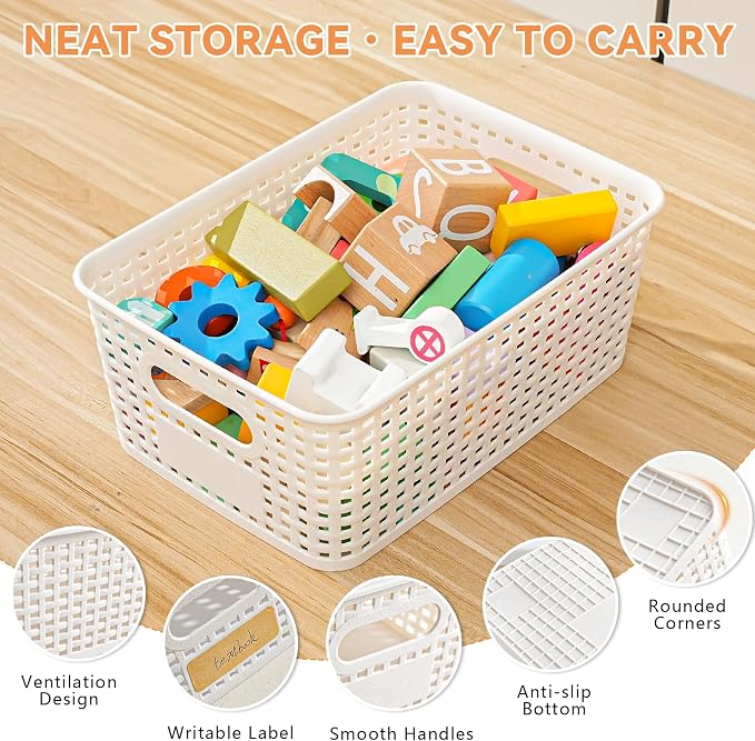 12 Pack Plastic Storage Baskets - Image 5
