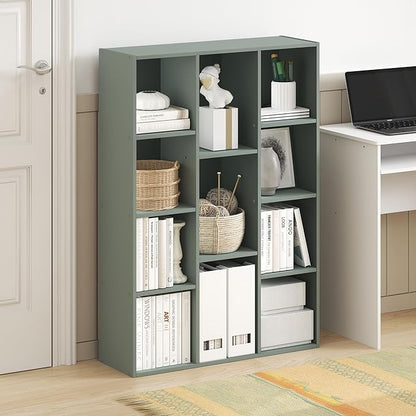 Furinno LUDER Book Shelf, 11-Cube Bookshelf, Reversible Bookcase, 9.4" x 29.1" - Image 2