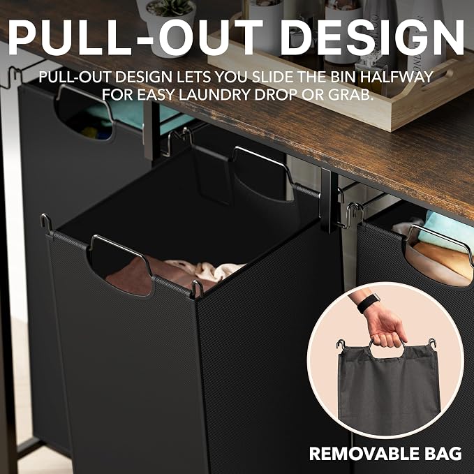 Simple Houseware 3-Section Laundry Sorter - Image 2