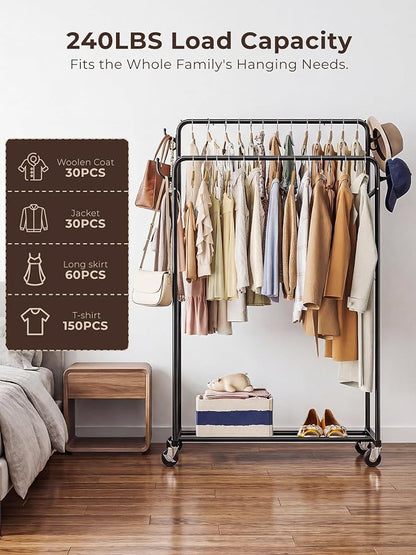 Clothes Rack, Rolling Clothing Rack - Image 5
