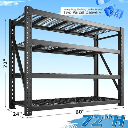Bepatio 11000LBS Garage Shelving Heavy Duty Storage Shelves Adjustable 4-Tier - Image 3