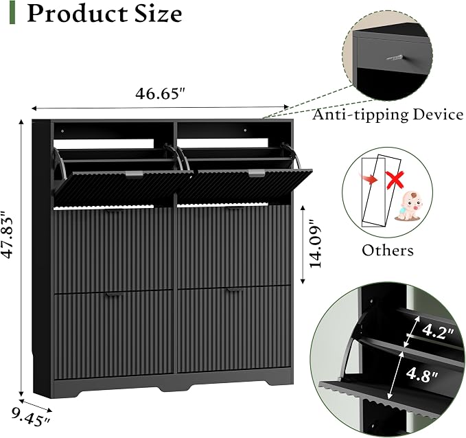 Xixini Shoe Storage Cabinet for Entryway - Image 2