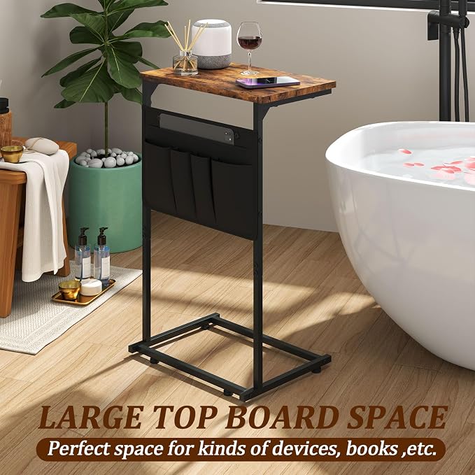 C Shaped End Table, Small Side Table - Image 6