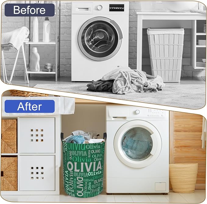 Custom Name Laundry Hamper, Personalized Laundry Basket - Image 7