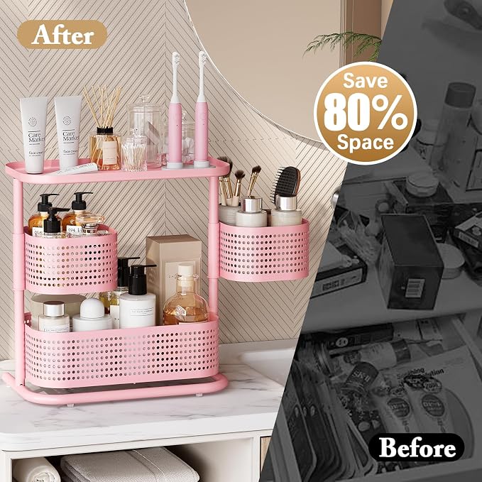 KINGRACK 3 Tier Bathroom Organizer Countertop, Rotating Desktop Skincare - Image 5