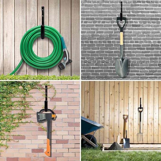 KURUI 10" Garage Organization Wall Hooks, 66 LB Heavy Duty Water Hose Holder - Image 4