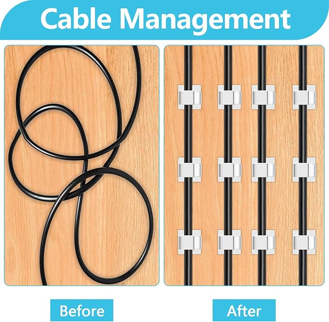 100PCS Cable Clips, Abnii Adhesive Wire Clips Cord Organizer, Small | Cable - Image 6