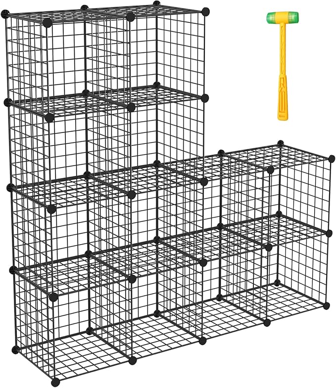 TUMUCUTE Wire Storage Cubes, Metal Storage Shelves Bookshelf, Stackable Modular by Worththetrustofeverycusto