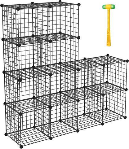 TUMUCUTE Wire Storage Cubes, Metal Storage Shelves Bookshelf, Stackable Modular by Worththetrustofeverycusto