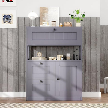 GRUSIGN Bathroom Cabinet, Modern Bathroom Floor Storage Cabinet Organizer - Image 8