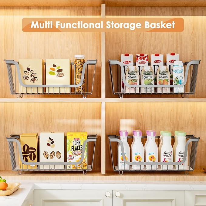 4 Pcs Stackable Wire Baskets for Pantry Organizers and Storage, Produce Potato - Image 7
