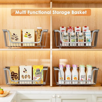 4 Pcs Stackable Wire Baskets for Pantry Organizers and Storage, Produce Potato - Image 7