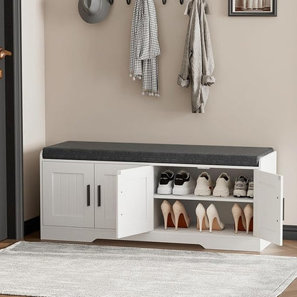 Homleke 2-Tier Storage Bench, Shoe Bench - Image 3