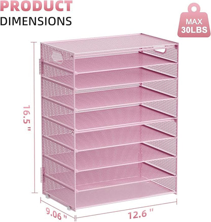 Marbrasse Paper Organizer Letter Tray, 9 Tier Mesh File Organizer - Image 5