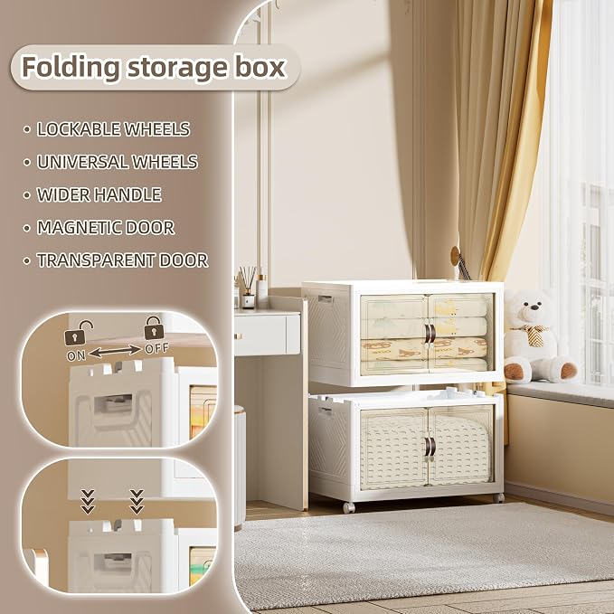 208 QT / 52 Gal Large Foldable Stackable Plastic Storage Cabinet - Image 5