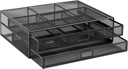 Mind Reader Monitor Stand, Ventilated Laptop Riser, Storage Drawer, Metal Mesh - Image 7