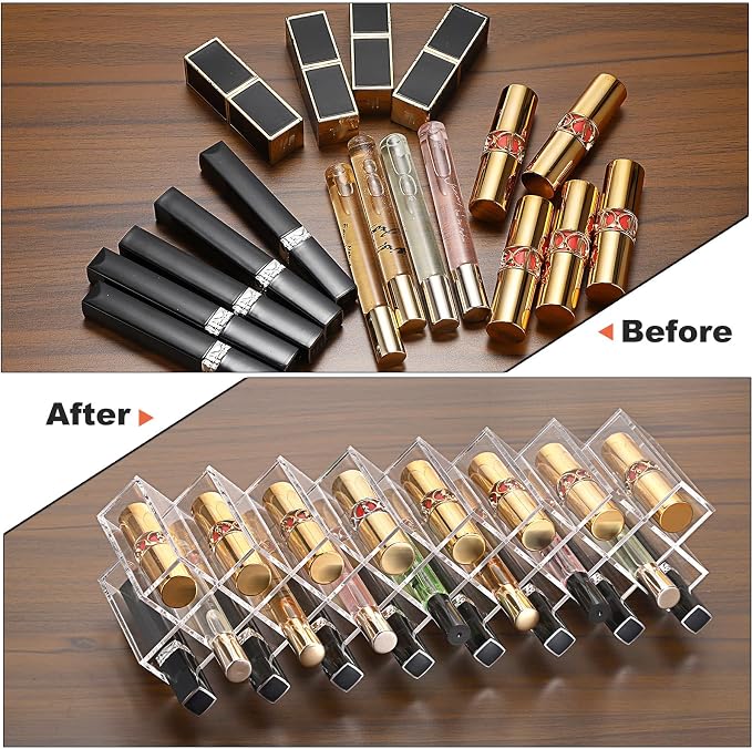 ELLDOO Rollerball Perfume Organizer, 23 Spaces Clear Acrylic Perfume Storage - Image 6