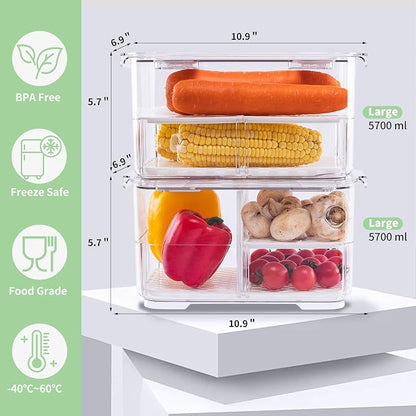 elabo Fruit Storage Containers Fridge Produce Saver -Stackable Refrigerator - Image 5