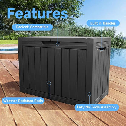 EasyUp 56 Gallon Outdoor Storage Box Waterproof, UV Resistant Deck Box Outdoor - Image 2