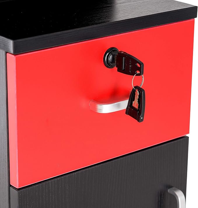 BarberPub Locking Wall Mount Hair Styling Barber Station Drawer Storage Beauty - Image 6